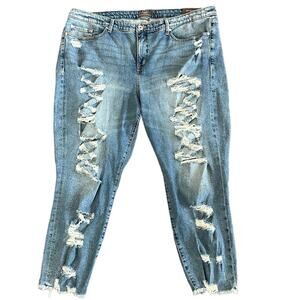 Torrid Stretch High Rise Straight Jeans Distressed Ankle Plus Size 24 Tall NEW